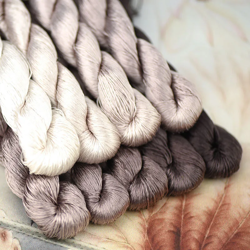 

silk embroidery thread / 100% silk thread /hand embroidery embroider cross stitch/ Lotus root color/9 gradient color