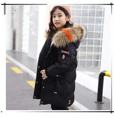 30 degrees Children Baby girl clothing Winter Thicken Parka Kids Faux Fur Hooded Coat Plus velvet Jackets clothes snowsuit