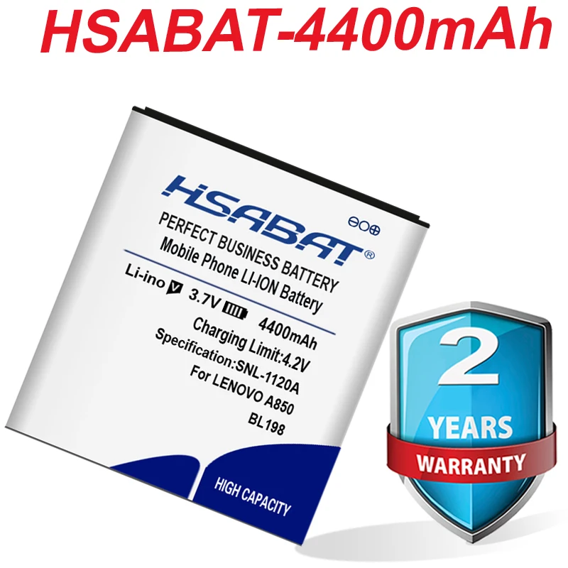 BL198 оригинальный HSABAT Топ бренд 100% Новый 4400 мАч аккумулятор для Lenovo A859 A860E S890 A850 A830