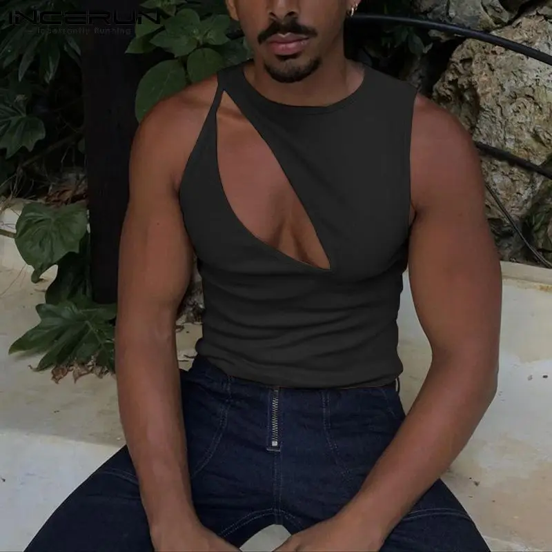 

Men's Solid Well Fitting Vests All-match Hot Sale Sleeveless Vests Male Fashion Party Shows Singlet Tank Tops 2022 S-5XL INCERUN
