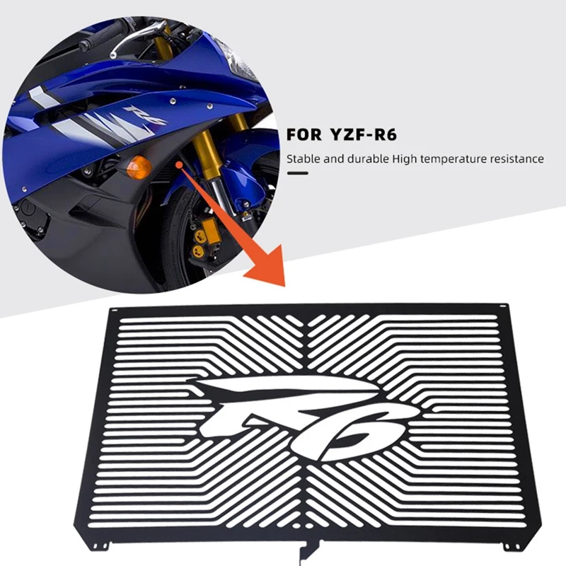 

Защита для радиатора для Yamaha YZF-R6 2017-2021, защитная крышка для гриля, аксессуары для мотоциклов