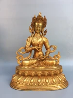 11chinese folk collection old bronze gilt vajrasattva bodhisattva buddha lotus terrace sitting buddha enshrine the buddha