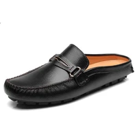 designer slipon men casual shoes luxury brand high quality 2021 genuine leather slipper loafers summer half shoes for men