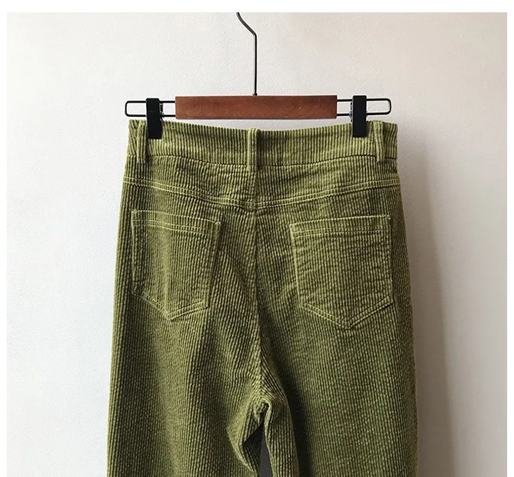Corduroy Pants Women Winter Autumn Thick Casual Trousers High Waist Straight Pant Full Length Harem Pants