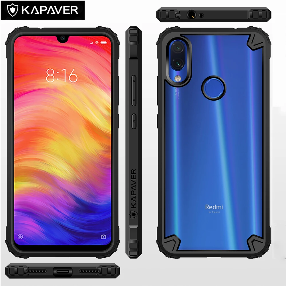 KAPAVER Transparent Hybrid Case for Redmi Note 7 / Pro/Redmi Back TPU Bumper Impact Resistant Protection Cover | Мобильные телефоны
