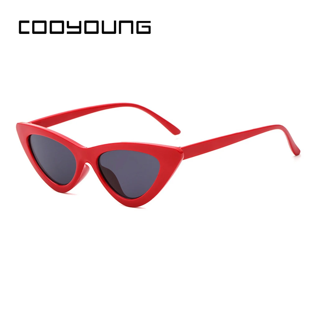 Женские солнцезащитные очки кошачий глаз COOYOUNG черные белые недорогие UV400 |