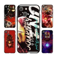 marvel iron man for apple iphone 13 12 11 mini 8 7 6s 6 5 5s xs xr x se 2020 pro max plus black soft phone case