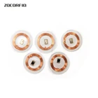 125 кГц, RFID EM4100 TK4100, прозрачная монетная карта (25 мм), карты с идентификатором для бирок контроля доступа