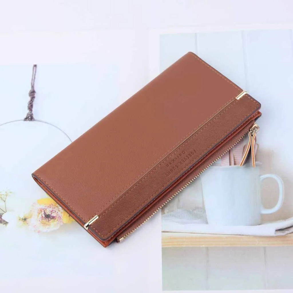 Женские бумажники из натуральной кожи Женский Длинный кошелек модная сумка на