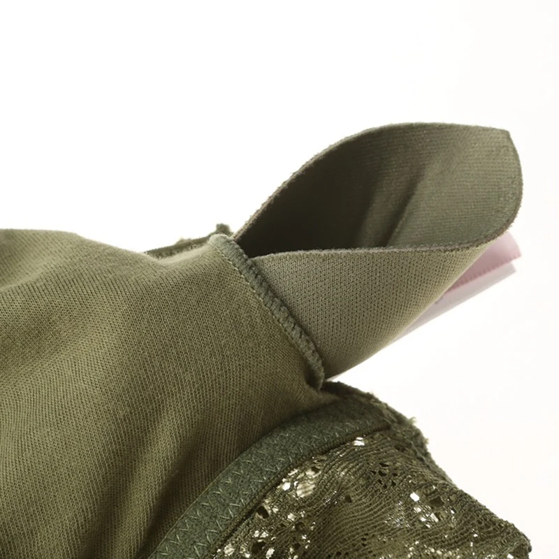 Тонкий хлопковый бюстгальтер без косточек со съемной кружевной вышивкой