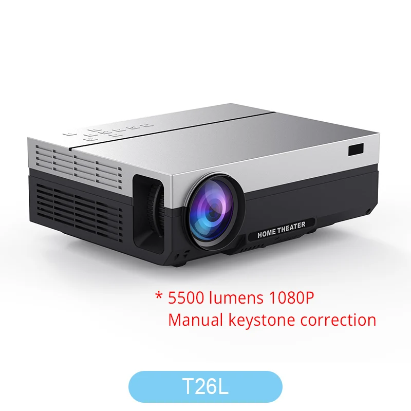T26L Silver Everycom T26K реальный lcd Full HD проектор, нативный 1080P 5500 люмен видео проектор светодиодный Домашний кинотеатр HDMI опция wifi проектор - Цвет: T26L Silver