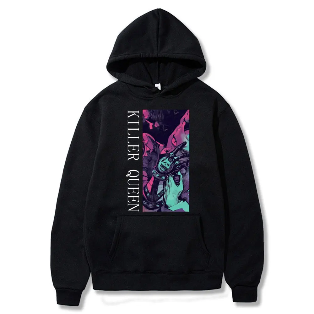 

JOJO Killer Queen Hoodies Sweatshirt Fleece Winter Japan Anime Kujo Jotaro Men Star Platinum Jojos Bizarre Adventure Hoodie