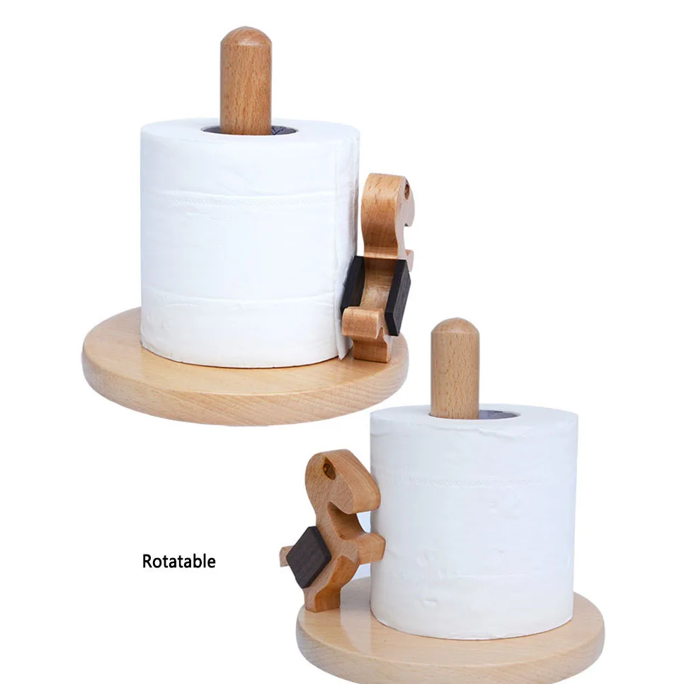 Creative Wooden Roll Paper Holder Dispenser Cuted Animal Napkin Tissue Box Home Organizer Decoration Rack gift | Дом и сад