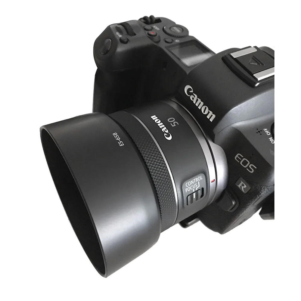 Бленда ES65B для объектива камеры, бленда с защитой от солнца для Canon EOS R RP R5 R6 с радиочастотным фильтром 50 мм F1.8 STM 43 мм в диаметре