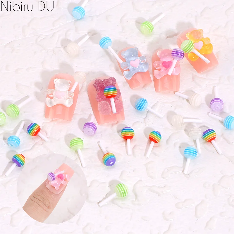 50 шт. смешанные цвета украшения для ногтей милый леденец конфеты мини 3D DIY