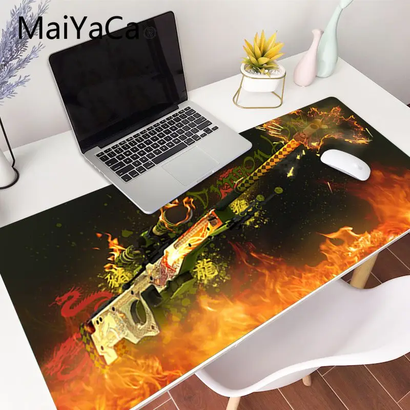 

MaiYaCa Counter Strike CS GO gun Office Mice Gamer Mouse Pad gaming mouse pad Large Locking Edge Keyboard Table Cover for Dota