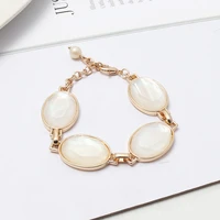 oval natural opal stone bracelet facet geometric oval natural stone bracelet for woman 2020 trendy jewelry