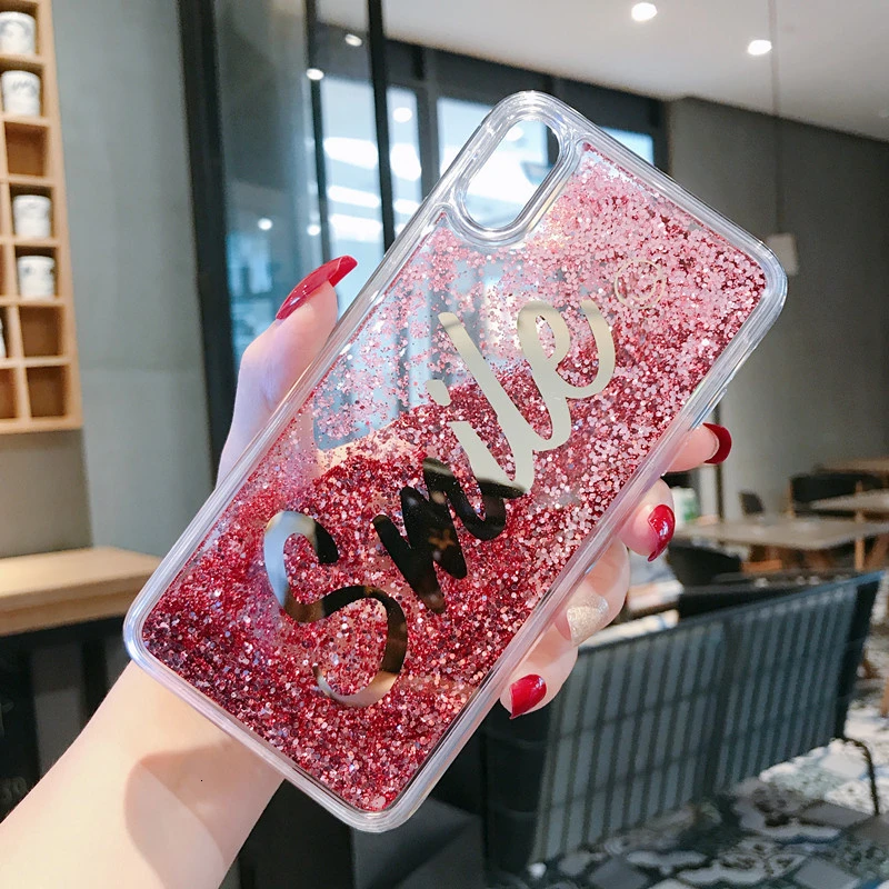 Самый продаваемый текстовый зыбучий песок прозрачный ТПУ защитный чехол для