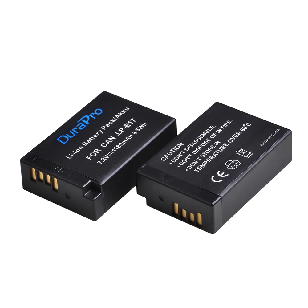 DuraPro 1180 мАч LP-E17 LP E17 батарея + светодиодный USB зарядное устройство с портом типа C