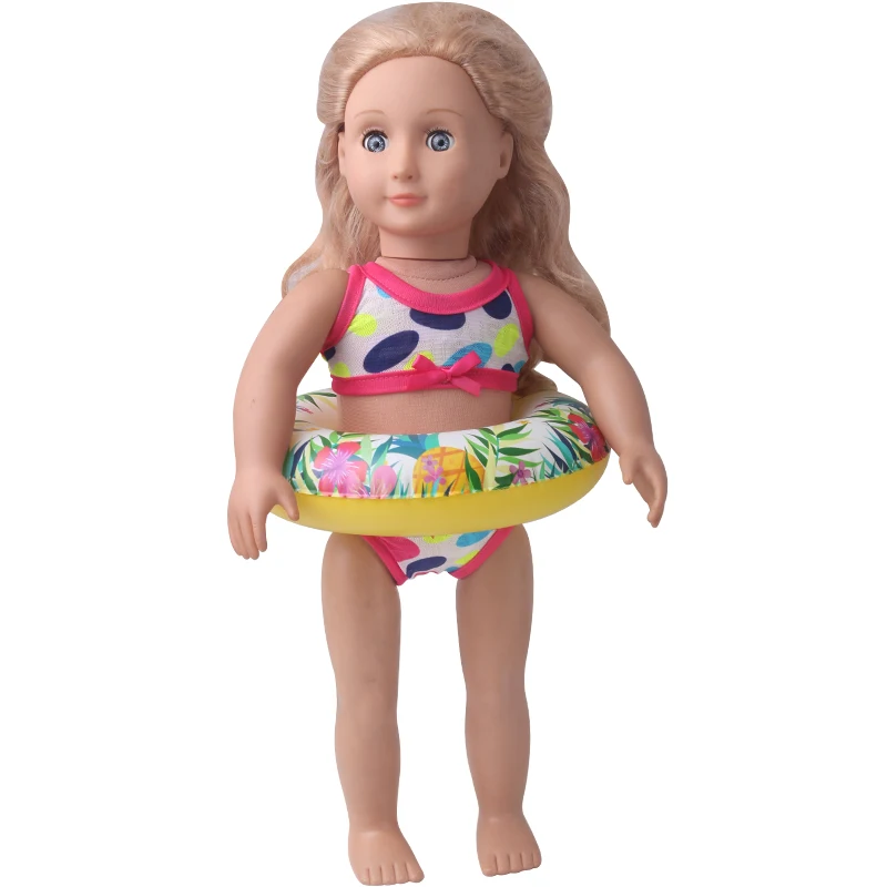 18 Inch Girls Doll Summer PVC Swimming Laps Pump American Newborn Baby Pool Toys Accessories Fit 40-43 Cm Boy Dolls Gift Q67