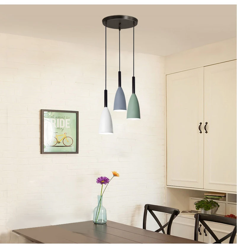 

Macaron chandelier Nordic modern chandelier living room bedroom bedside bar dimmable LED chandelier