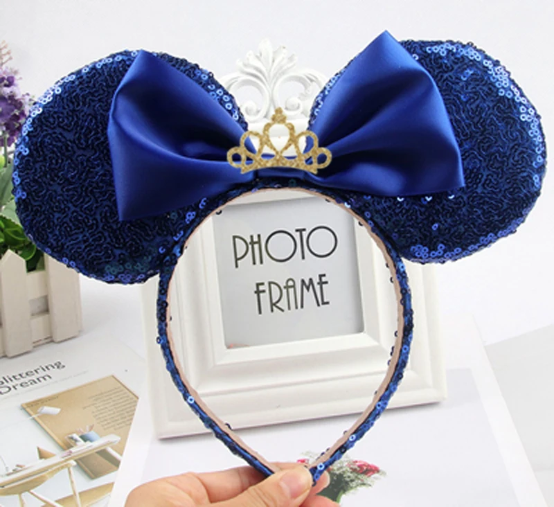 Луки головной убор Минни с блестками и повязка на голову фестиваль DIY аксессуары