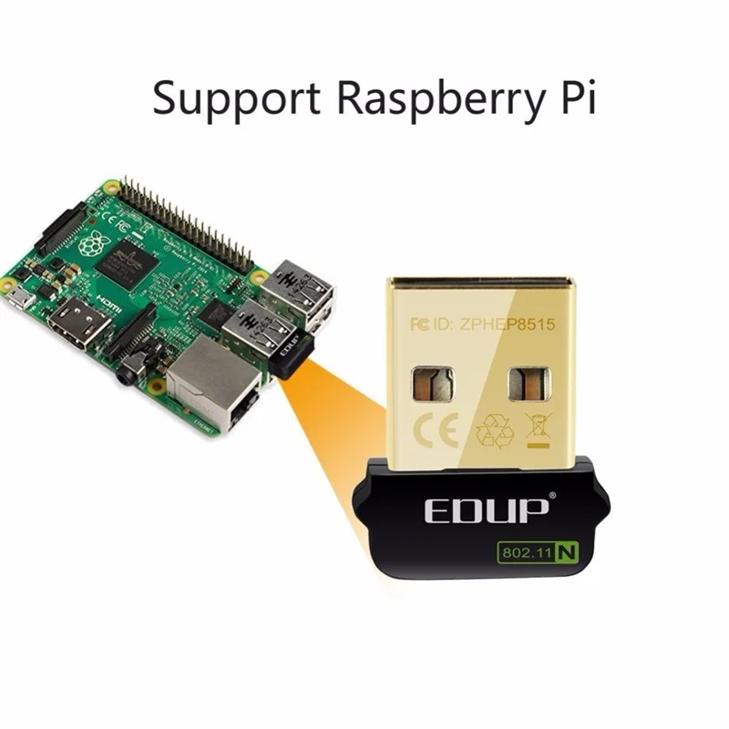 USB Сетевая карта EDUP 802.11n Ethernet адаптер для Raspberry Pi WiFi приемник 150 Мбит/с беспроводной