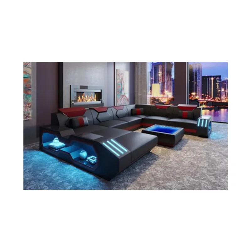 Горячая Распродажа кожаный диван домашняя мебель дом Светодиодная лампа u