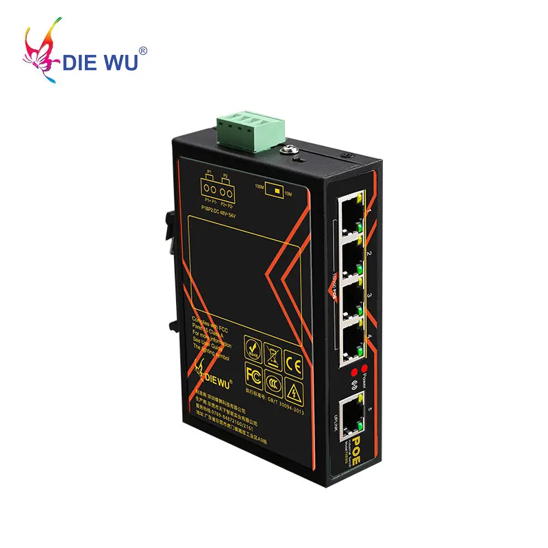 Коммутатор POE промышленного типа 100 Мбит/с 5 портов|Сетевые коммутаторы| |