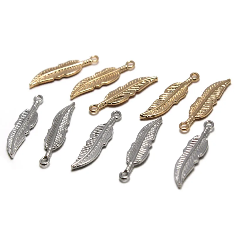

20pcs Stainless Steel Gold Plated Leaves & Leaf Charms Pendants Earrings Necklace Anklet Chains Accessories for Jewelry Making