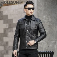 akoosun men jacket genuine leather mens clothing real cow coat male autumn korean clothes motorcycle jackets jaqueta lxr479