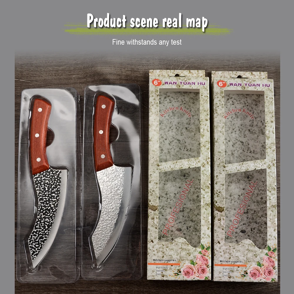Sowoll 8-дюймовый нож для мяса шеф-повара изготовленный в сербском стиле для наружной охоты Nakiri выживания из нержавеющей стали.