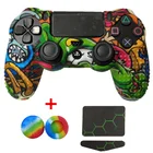 Защитный чехол для контроллера PS 4 PS4 Slim PRO, мягкий резиновый силиконовый чехол для защитный чехол для джойстика + 2 крышки для джойстика