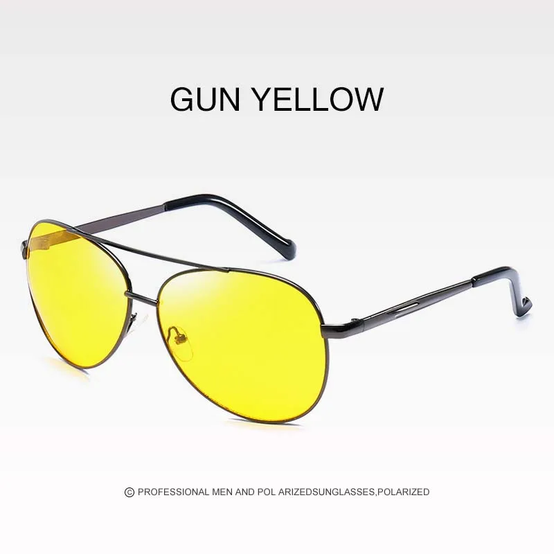 

Classic Night Vision Glasses Women Discoloration Sunglasses Ladies Metal Frames Yellow Lenses Men Drivers Glasses Driving