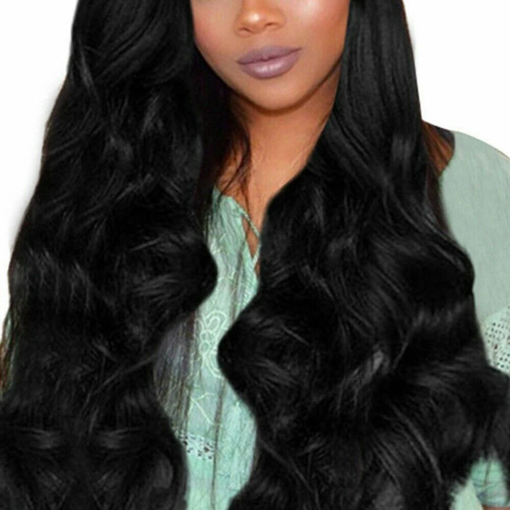 

High Temperature Wire Mid Point Big Wavy Long Curly Wig Fluffy Black Hair Full Lace Front Wave Silk Decor Supplies