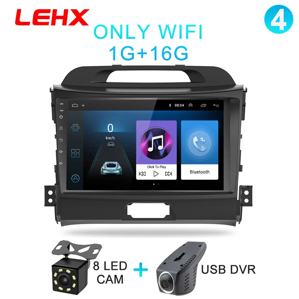 LE-KIA SP-CAM-DVR LEHX автомобильный Android 8,1 2 din Автомобильный мультимедийный плеер Автомобильный dvd для KIA sportage 2011 2012 2013 головное устройство gps навигация радио - Цвет: LE-KIA SP-CAM-DVR