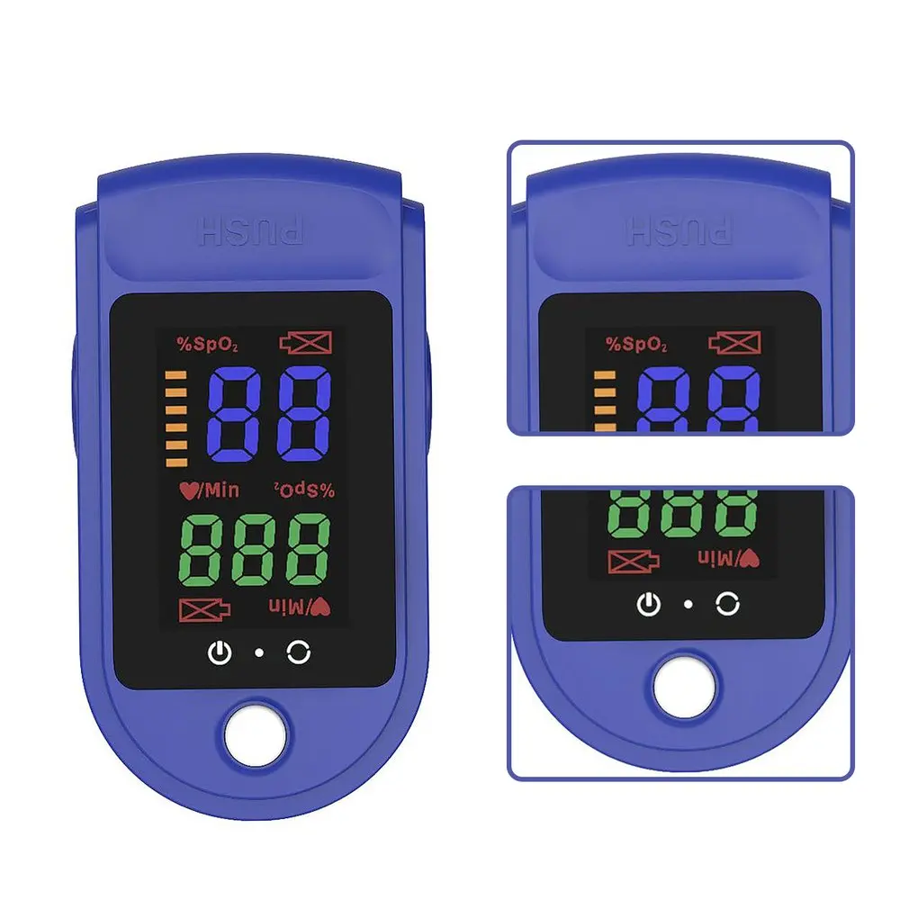 Пульсоксиметр на кончик пальца прибор для измерения пульса и уровня кислорода SPO2