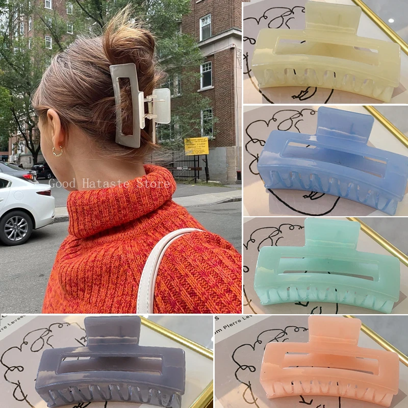 

1 Pc Korea Hair Claws Large Size Hairpins Barrette Crab Geometry Hair Clips Claw for Women Girls Headwear Hair Accessories Gifts