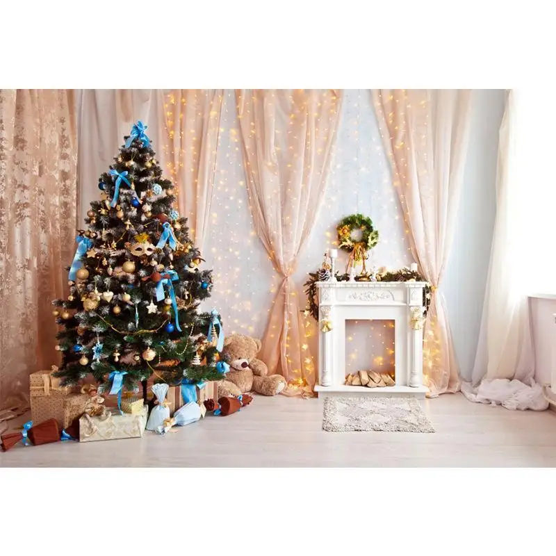 

Christmas Backdrop Fireplace Winter Snow Window Newborn Baby Photography Background For Photo Studio Vinyl Photophone Photocall