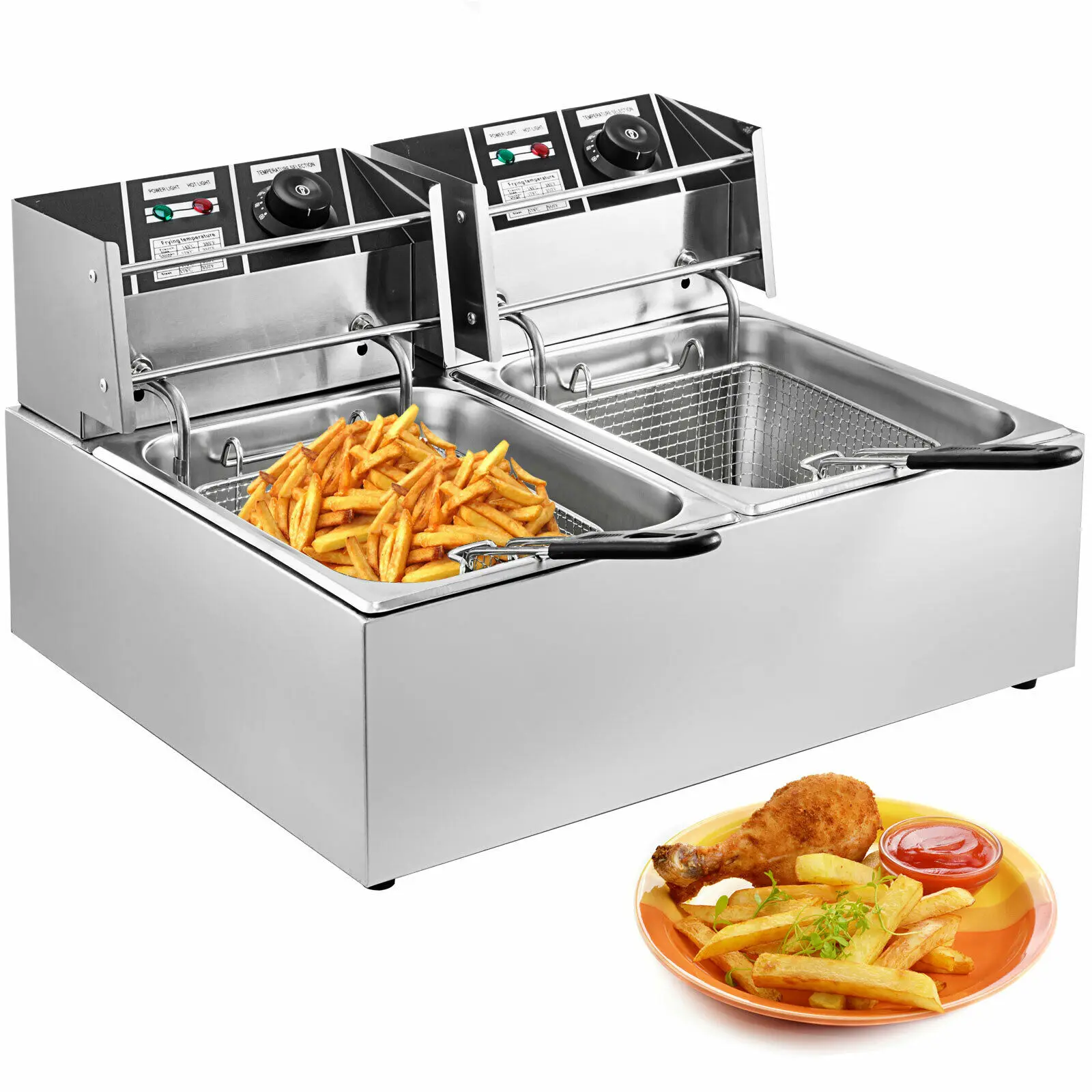 

Electric Fryer 12L 5000W Industrial Deep Fryer Stainless Steel for French Fries Deep Fryer Commercial