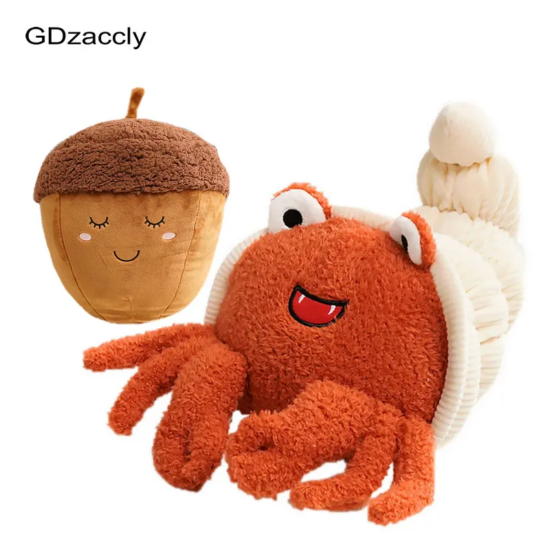 Cute Family Hermit crab Plush Doll toy Stuffed Smile Cloud pillow seafood chestnut Poached egg Toast bread Food Plush Food Toys