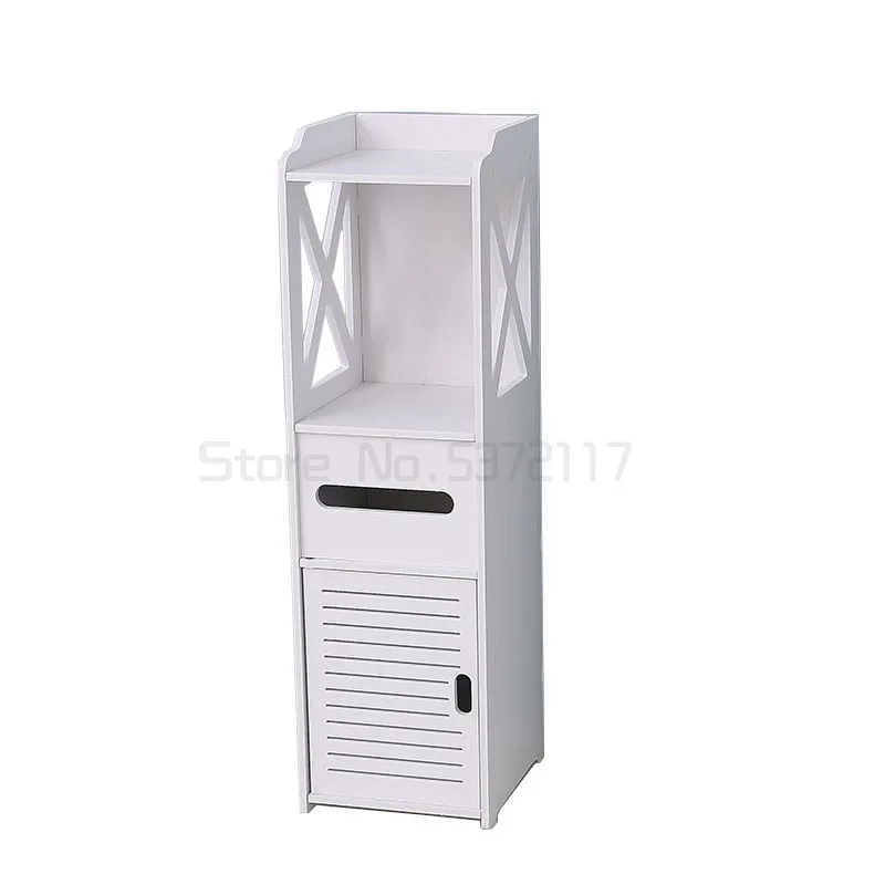 

Floor-Standing Bathroom Cabinet Toilet Home Furniture Side Cabinet Waterproof Wood-Plastic Board Shelf Storage Rack Organizer