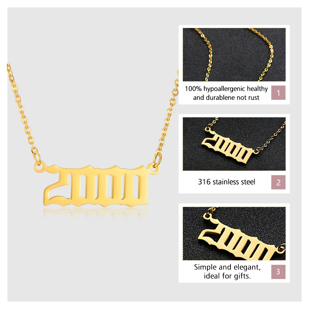 Индивидуальное ожерелье Женские Ювелирные изделия с указанием даты года 1994 1995 1996