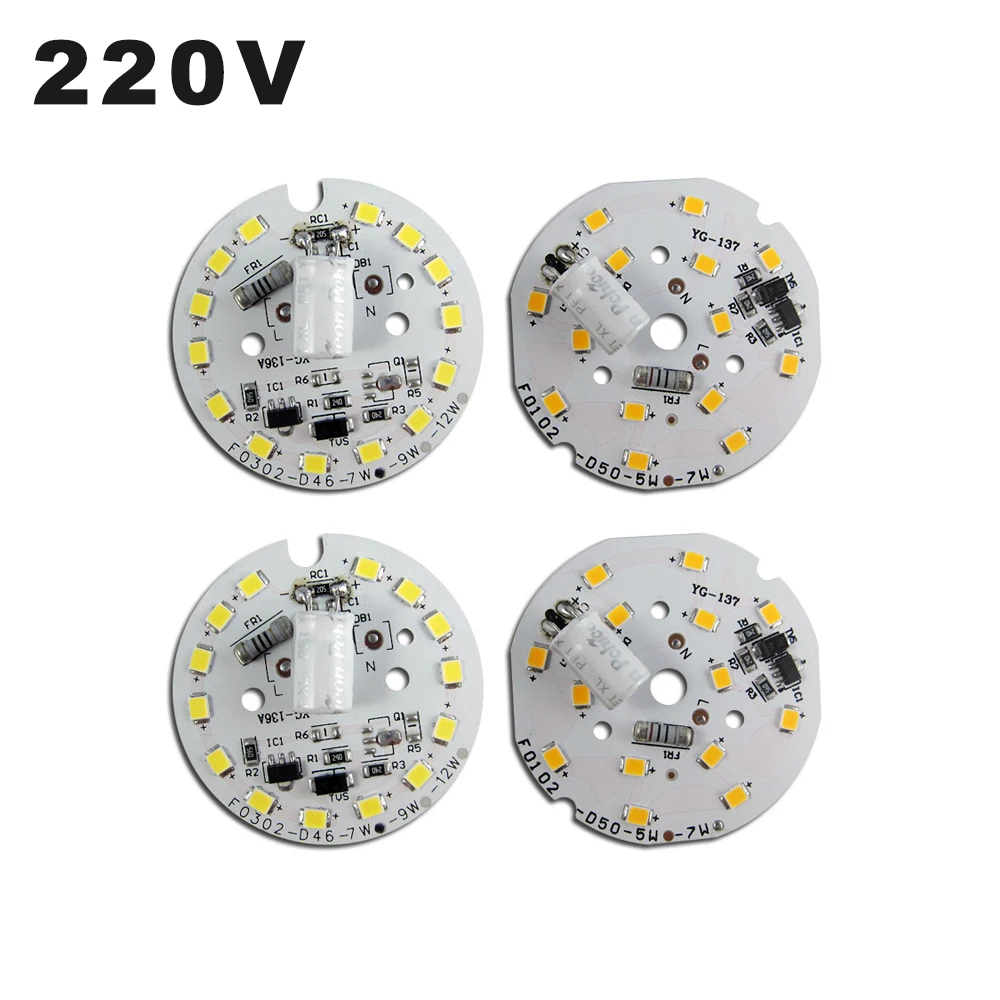 Светодиодный чип SMD2835 2 шт./лот 220 В переменного тока 3 Вт 5 7 9 12 15 18 24 Бесплатный