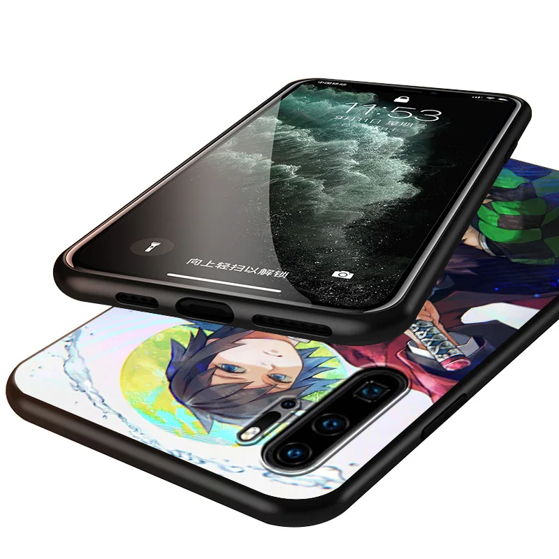 

Anime Demon Slayer For Huawei P40 P30 P20 P10 P9 P8 Lite E mini Pro Plus 5G 2017 2019 Silicone Gloss Black Soft Phone Case