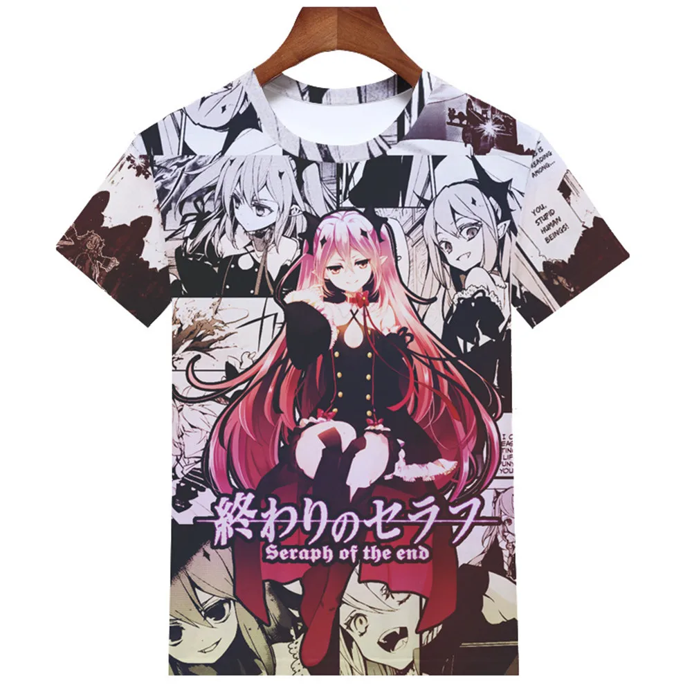 Anime Seraph Of The End Krul Tepes Cosplay Costume Owari no Vampire 3D printed T-shirt top for women | Тематическая одежда и