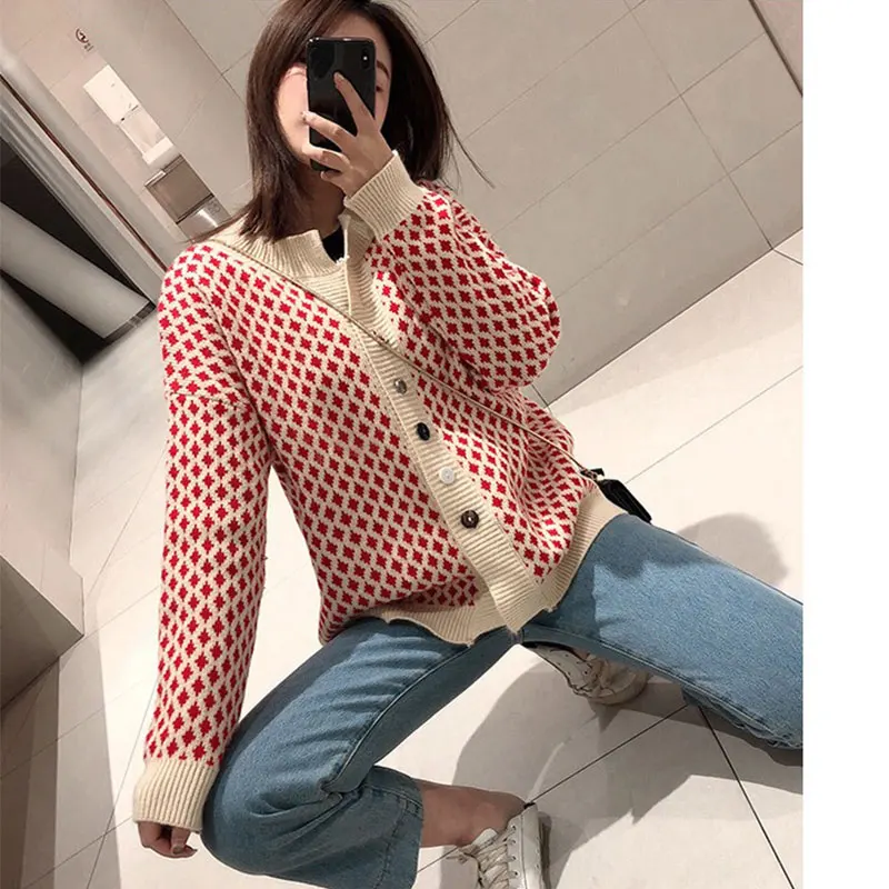 Осенне-зимний повседневный черный кардиган больших размеров женский новый