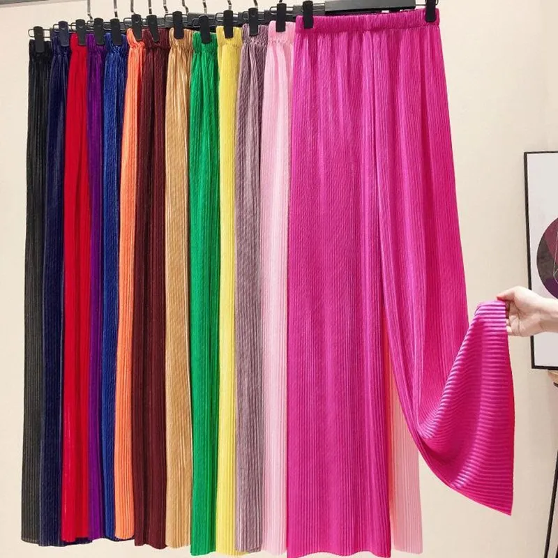 Брюки женские с широкими штанинами весна-лето 2022 свободные брюки палаццо модные