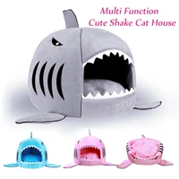 cute dog cat house soft nest kennel shark sleeping sofa for dogs cats bed puppy kitten house sleeping bag mat pad pet products