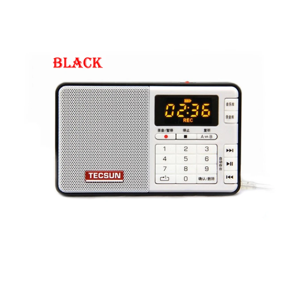 Black TECSUN Q3 радио карманный размер мини рекордер с 16G TF карта MP3 плеер FM стерео FM 76-108 МГц - Цвет: Black